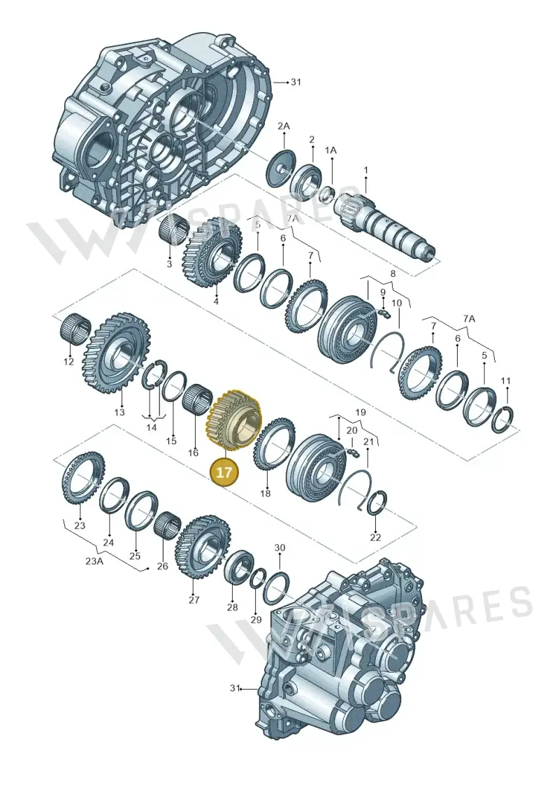 02M311145AJ — Volkswagen Golf estate (2009-2013) diagram 649311430, position 17