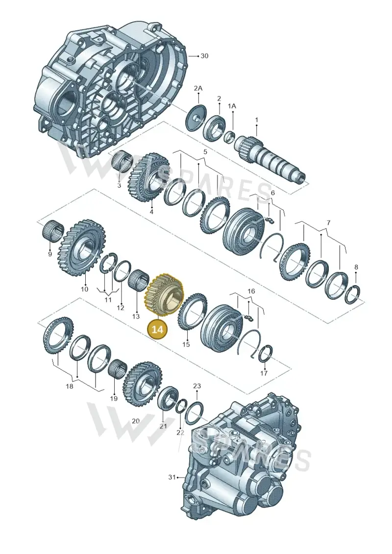 02M311145BG — Volkswagen Golf 1.4 BlueMotion (2014-2017) diagram 694311430, position 14