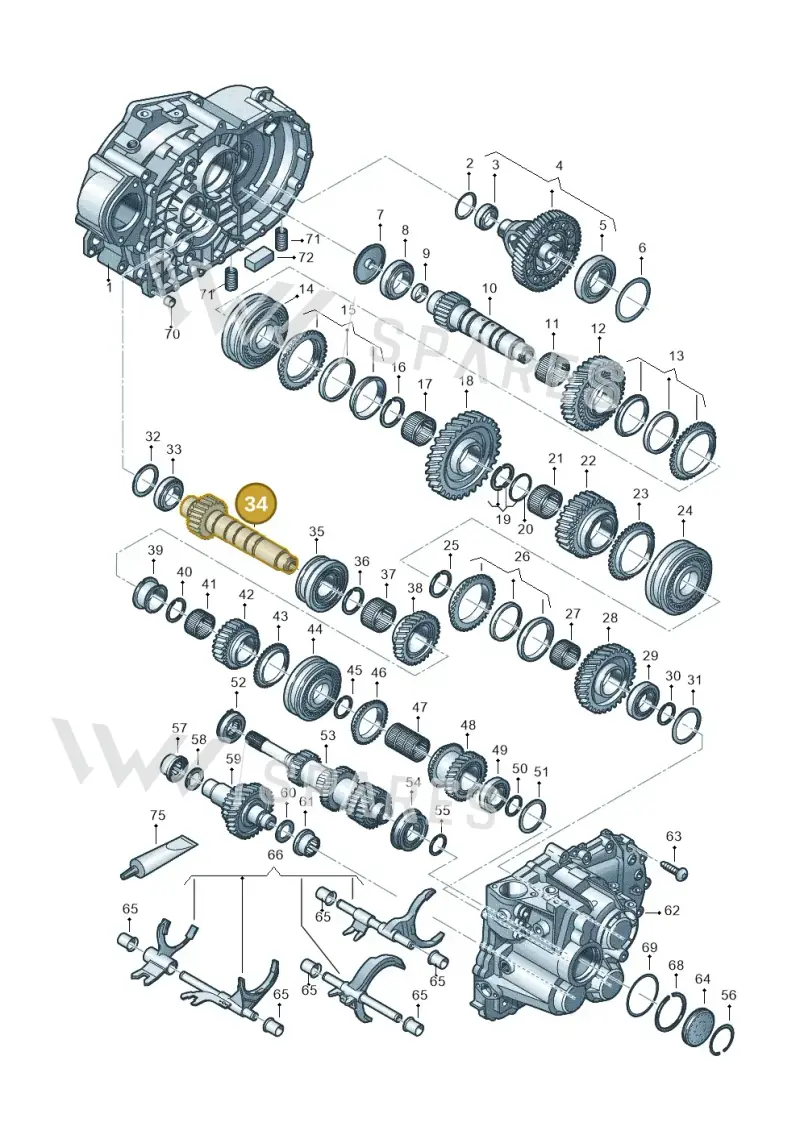 02M311208AM — Volkswagen Golf 2.0 BlueMotion (2019-2024) diagram 813300552, position 34