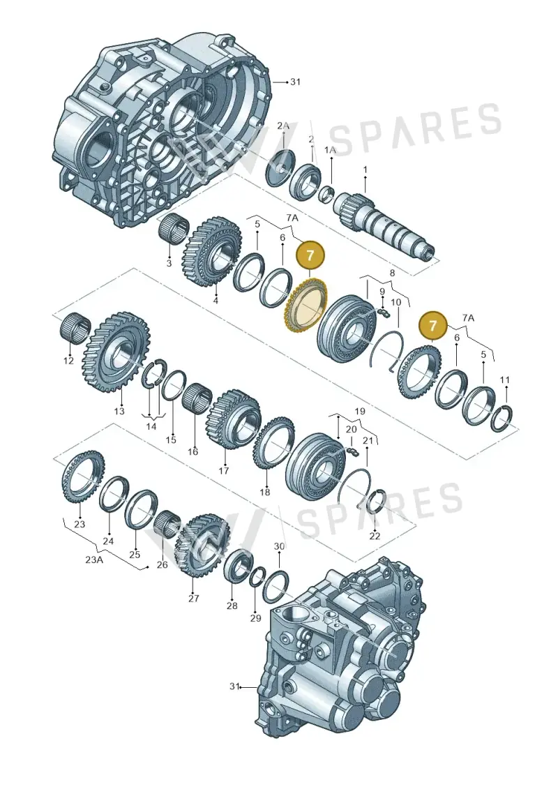 02M311247A — Volkswagen Golf estate (2009-2013) diagram 649311430, position 7