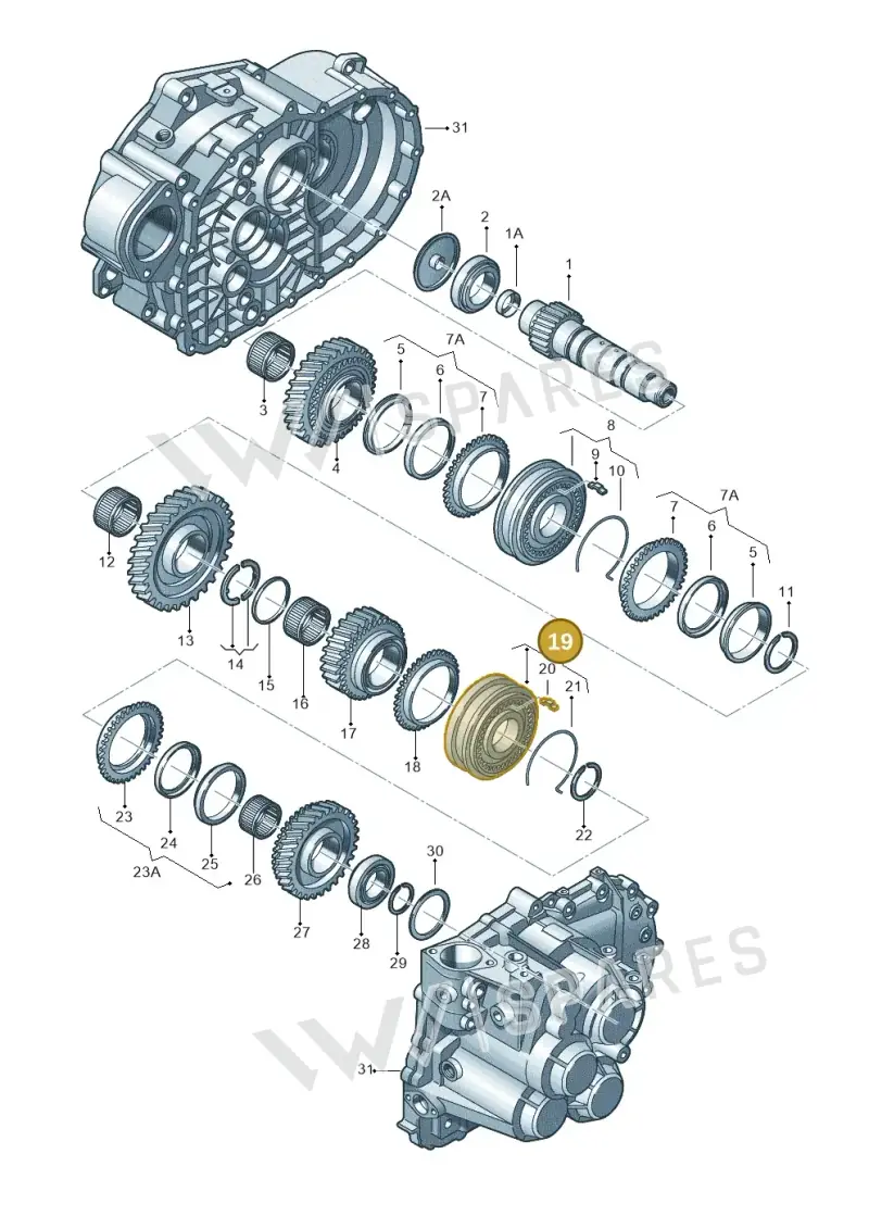 02M311301E — Volkswagen Golf estate (2009-2013) diagram 649311430, position 19