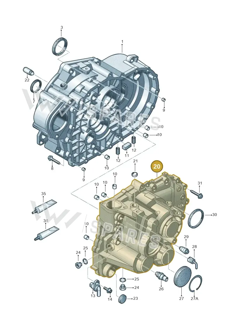 02Q301103J — Volkswagen Golf Plus 1.6 (2009-2011) diagram 868301450, position 20