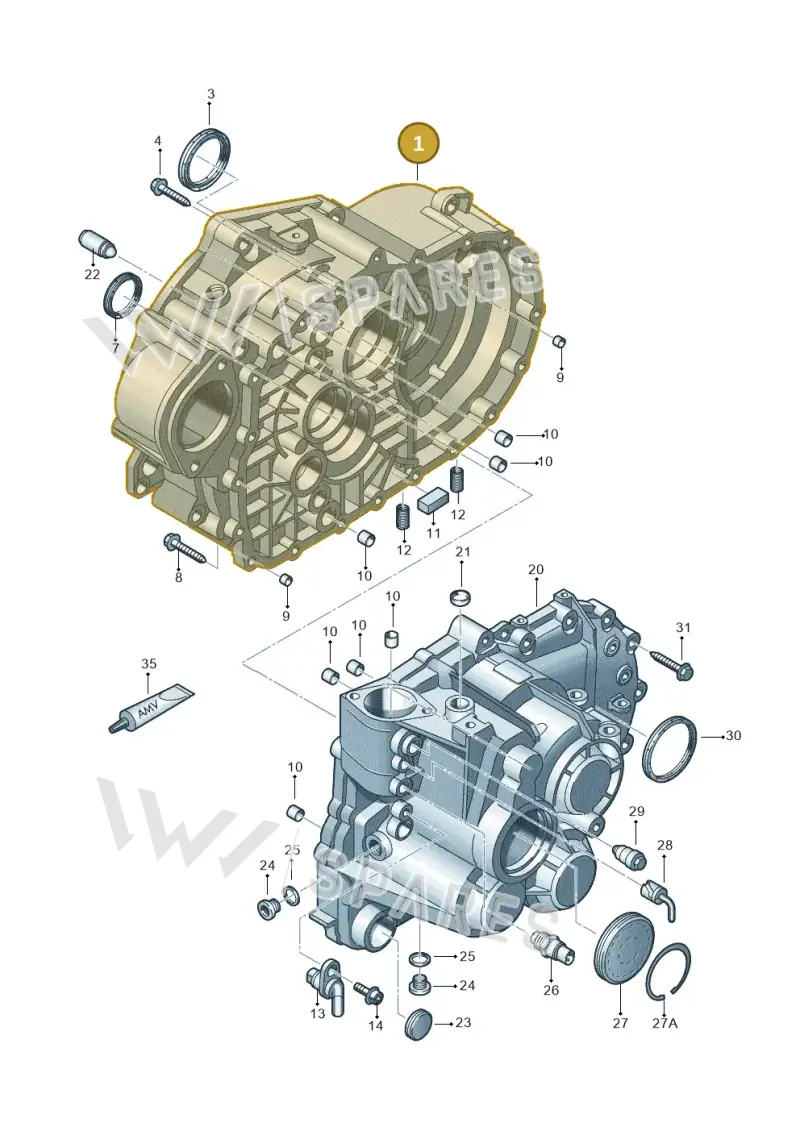 02Q301107AA — Volkswagen Jetta (2010-2014) diagram 634301150, position 1