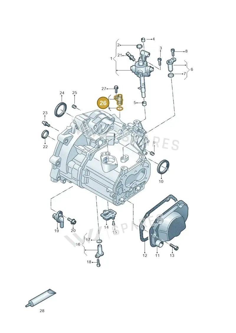 02T301115B — Volkswagen Up! 1.0 BlueMotion (2016-2023) diagram 892305110, position 26