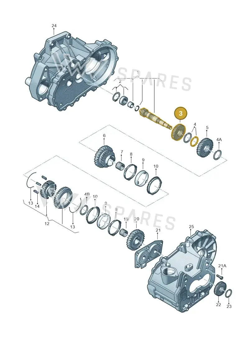 02T311351N — Volkswagen Golf (2011-2013) diagram 746311090, position 3