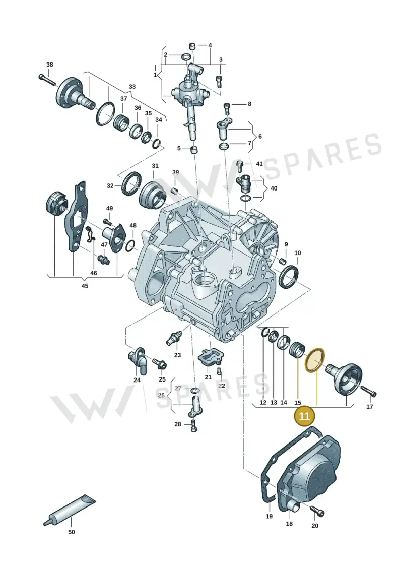 02T409343E — Volkswagen Polo 1.0 BlueMotion (2017-2024) diagram 62a301110, position 11