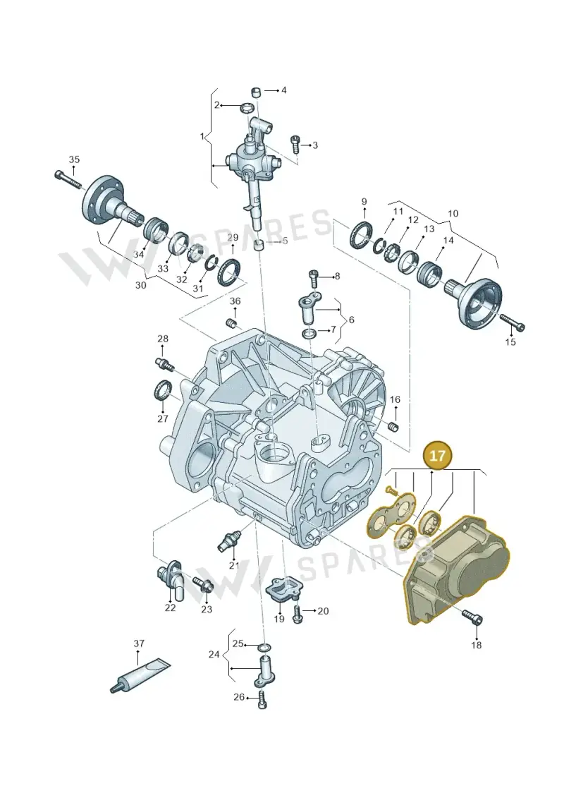 02U301201G — Volkswagen Golf 2.0 BlueMotion (2019-2024) diagram 827310020, position 17