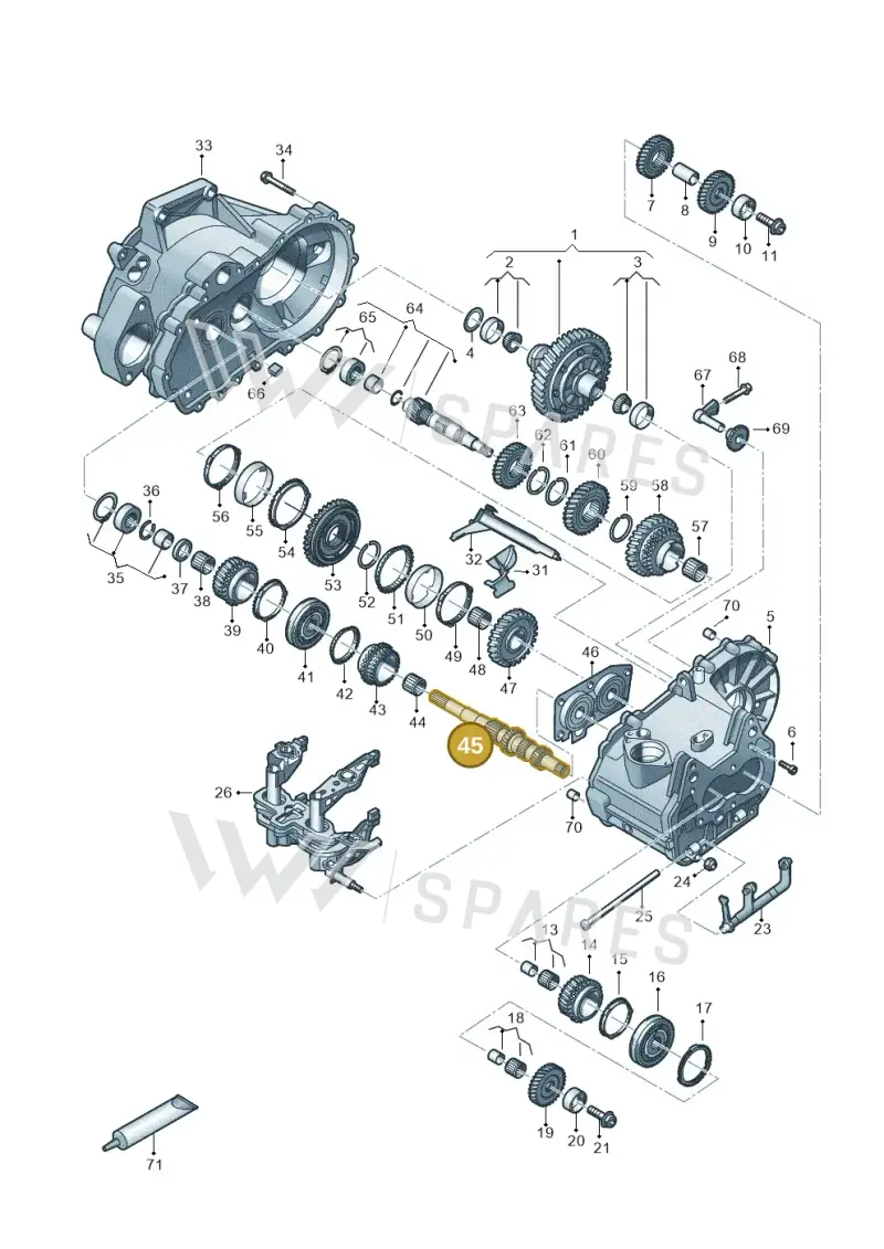 02U311103AE — Volkswagen Golf 2.0 BlueMotion (2019-2024) diagram 827310030, position 45