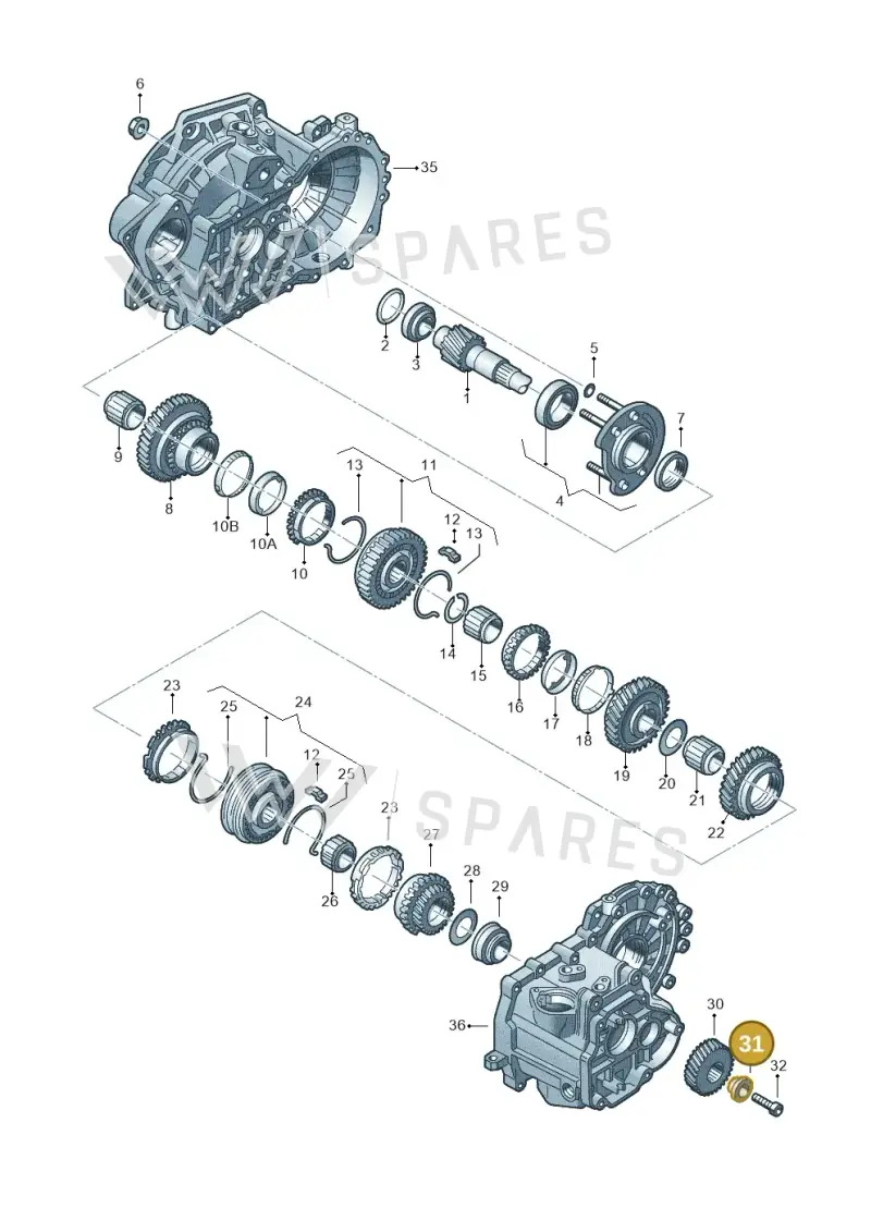 02Z311324 — Volkswagen Caddy kombi (2015-2020) diagram 201311380, position 31