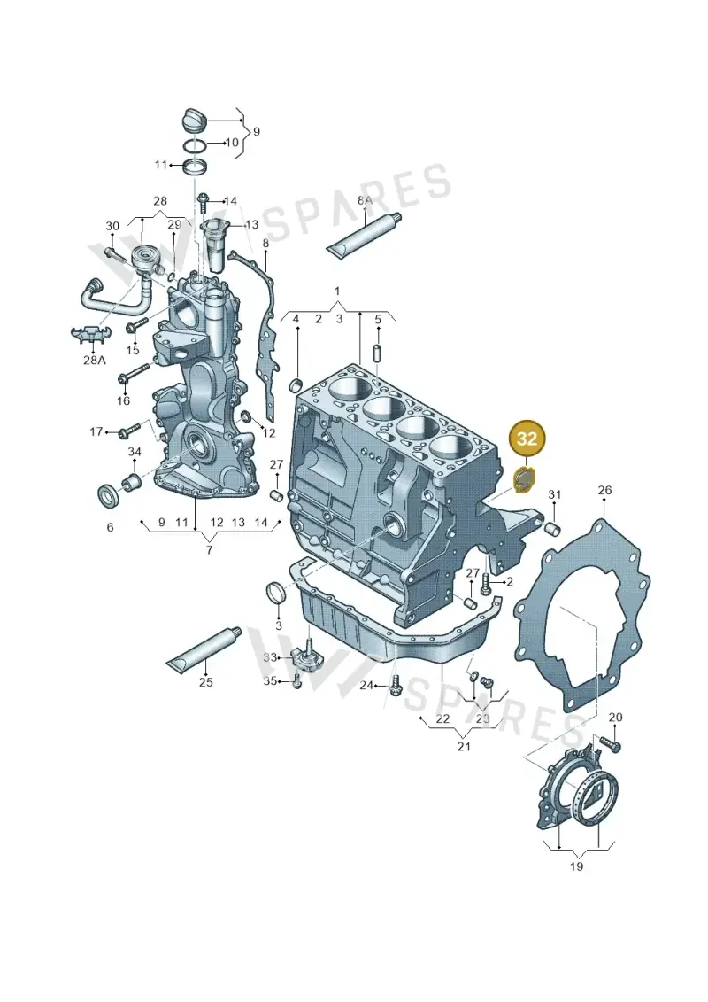 030103037E — Volkswagen Jetta 1.6 (2014-2018) diagram 253103120, position 32