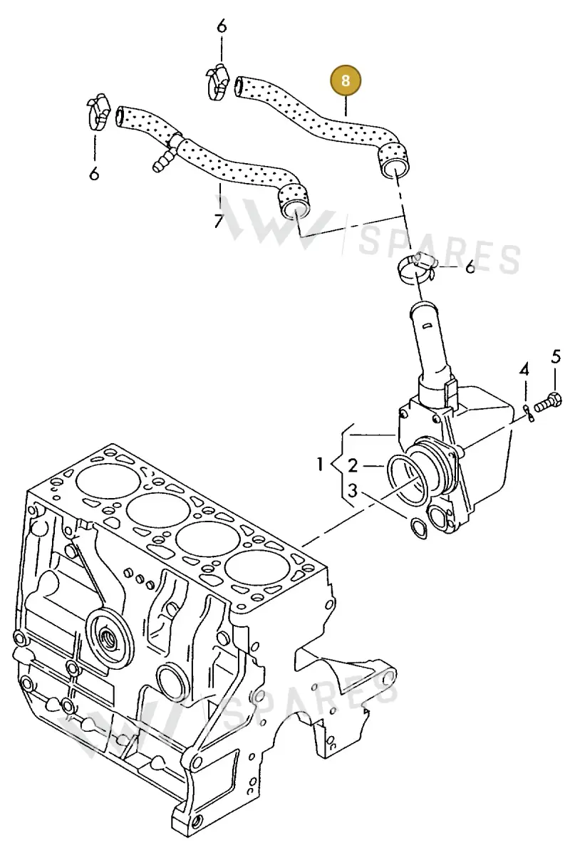 030103474Q — Volkswagen OTTO-IND.-MOT.         77> (1977-) diagram 421103500, position 8