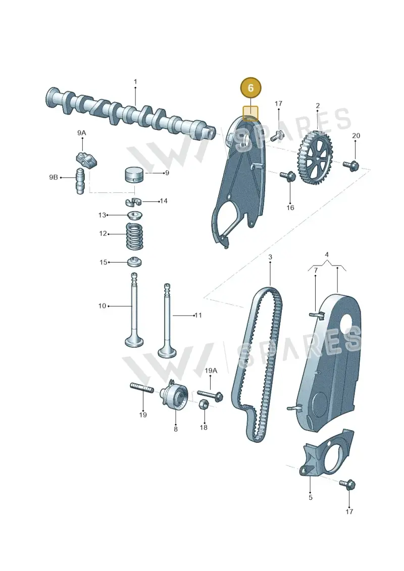 030109145AJ — Volkswagen GOL 2P/4P            M.06> (2005-) diagram 303109050, position 6