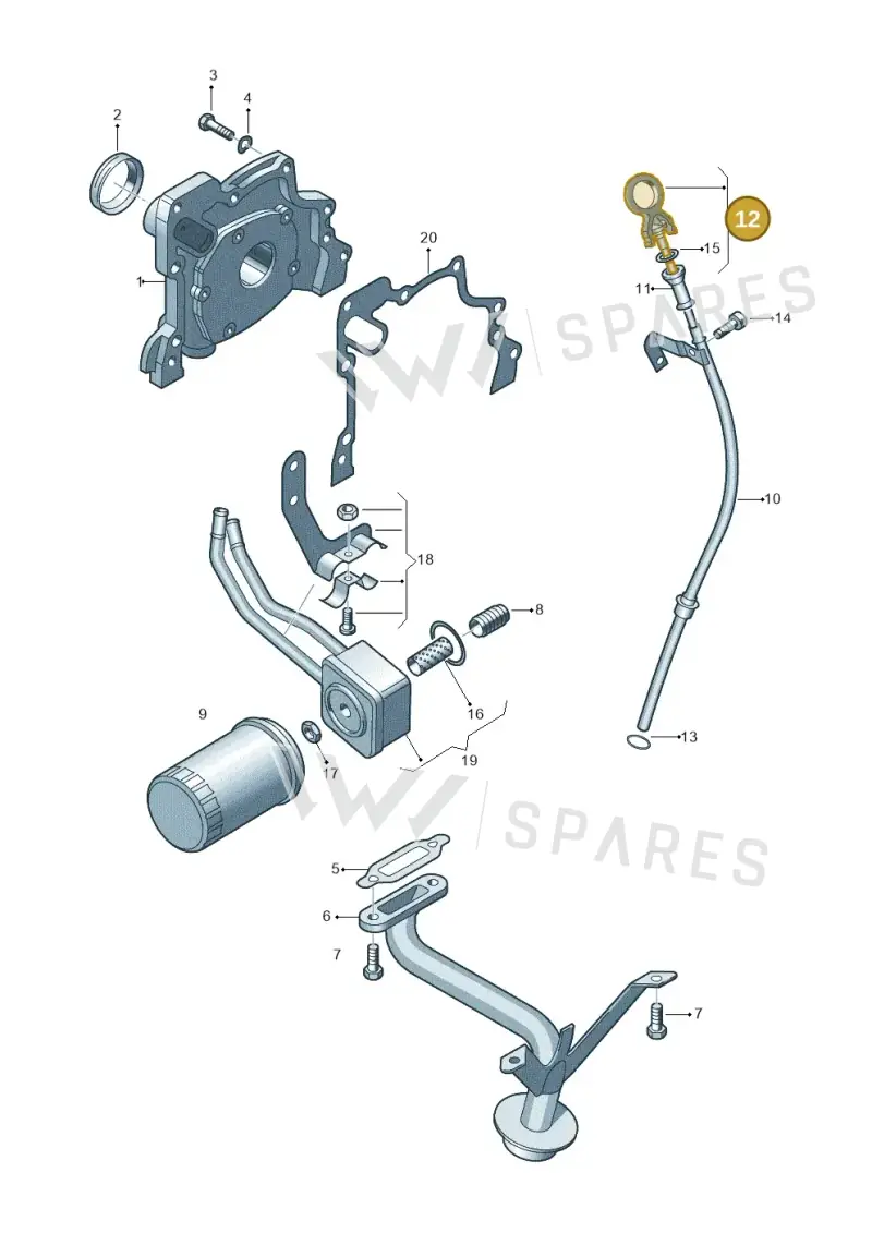 030115611R — Volkswagen Golf estate (2009-2013) diagram 194115050, position 12