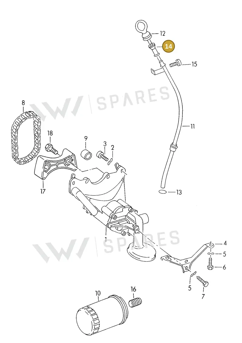 030115636A — Volkswagen GOLF VAR./VENTO (1996-1999) diagram 121115100, position 14