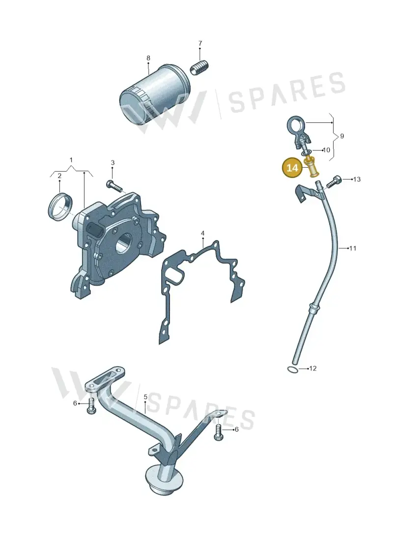 030115636A — Volkswagen Polo (2012-2014) diagram 729115030, position 14