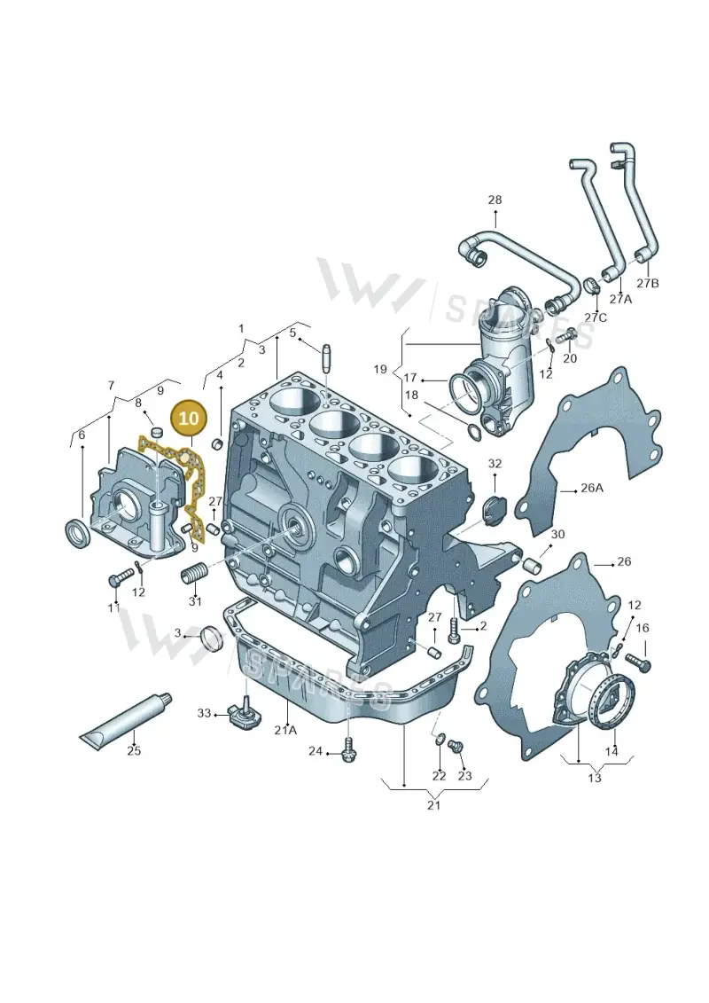 032103161K — Volkswagen GOLF (2003-2005) diagram 253103000, position 10