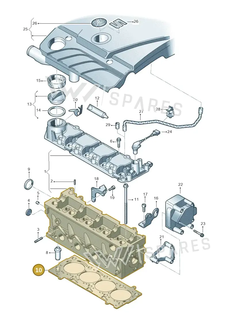 032103383N — Volkswagen Kombi (2011-) diagram 231103350, position 10