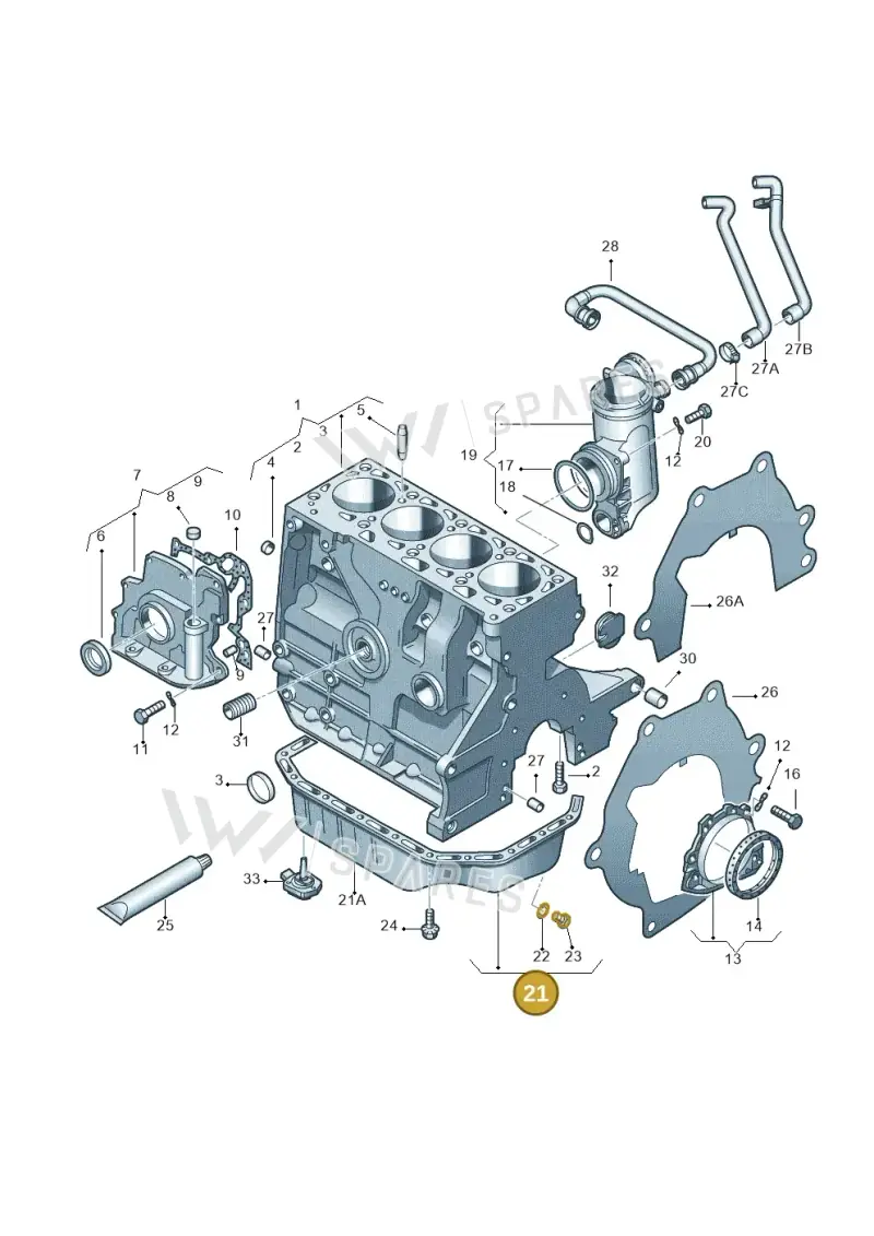 032103601AK — Volkswagen GOLF (2003-2005) diagram 253103000, position 21
