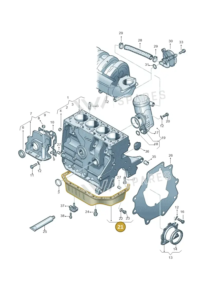 032103603AB — Volkswagen Jetta/Wagon (2002-2006) diagram 266103030, position 21