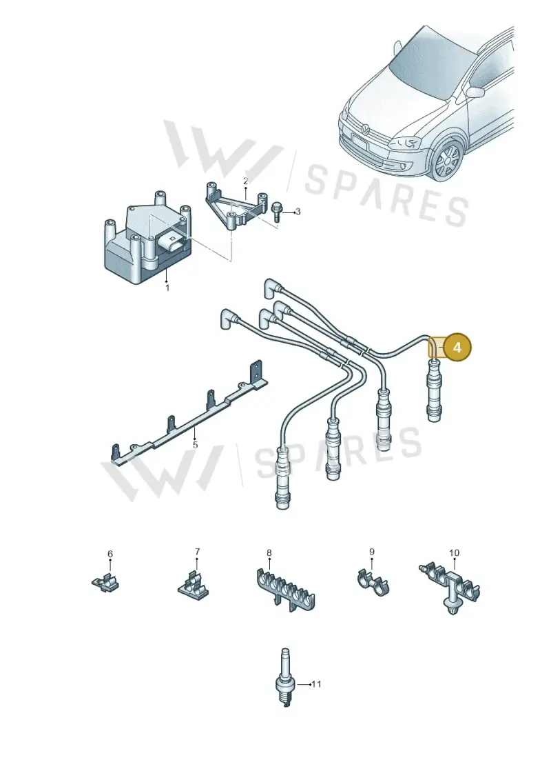 032905430L — Volkswagen Spacefox (2010-2014) diagram 515905000, position 4