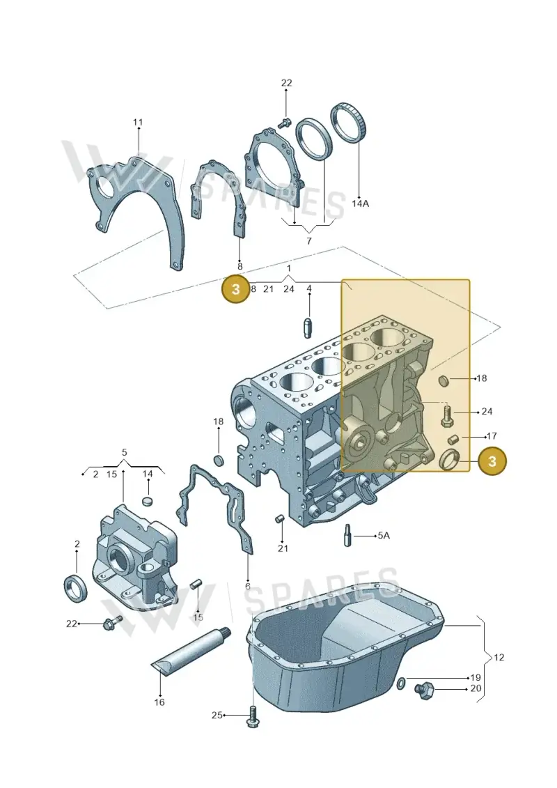 034103113B — Volkswagen FOX                    04> (2003-) diagram 303103050, position 3