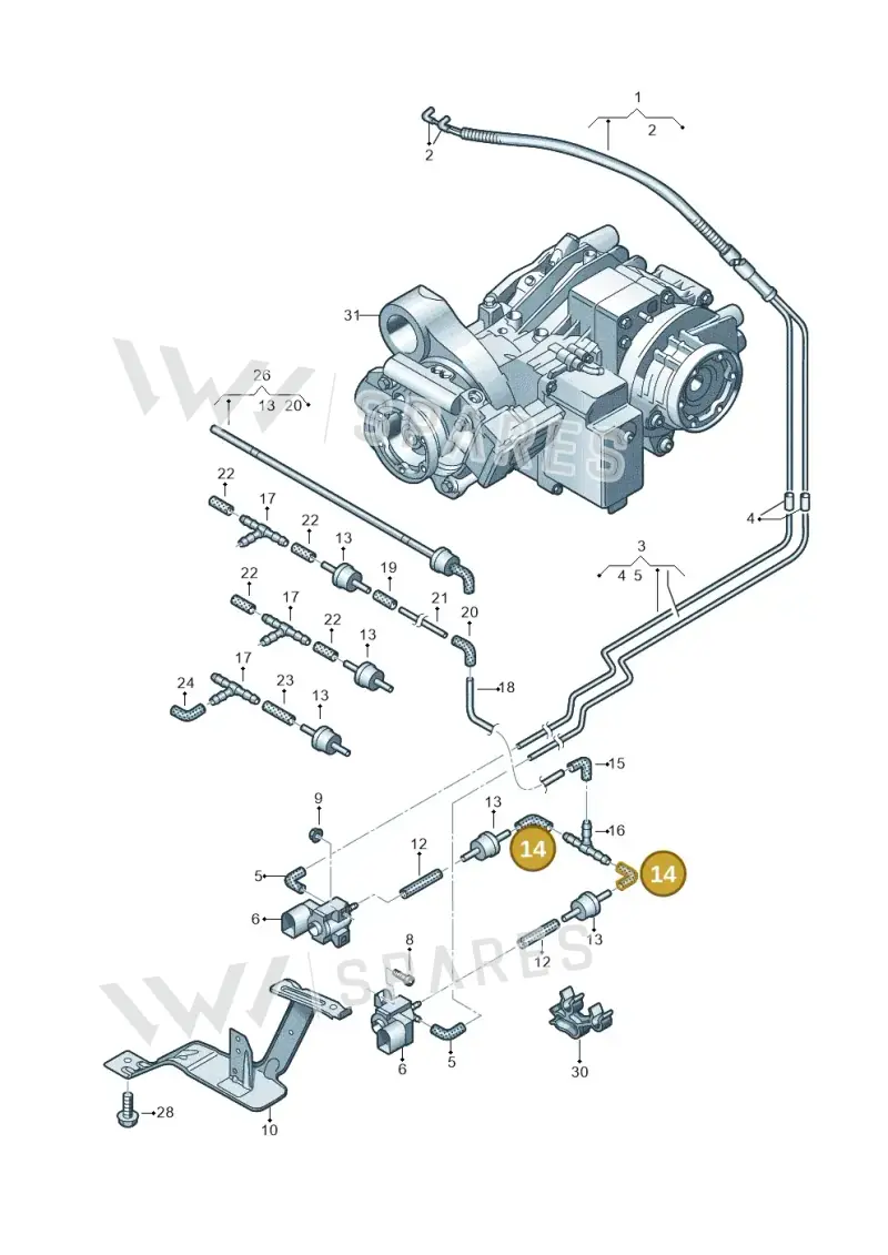 034133784L — Volkswagen Caravelle (2015-2019) diagram 861525200, position 14