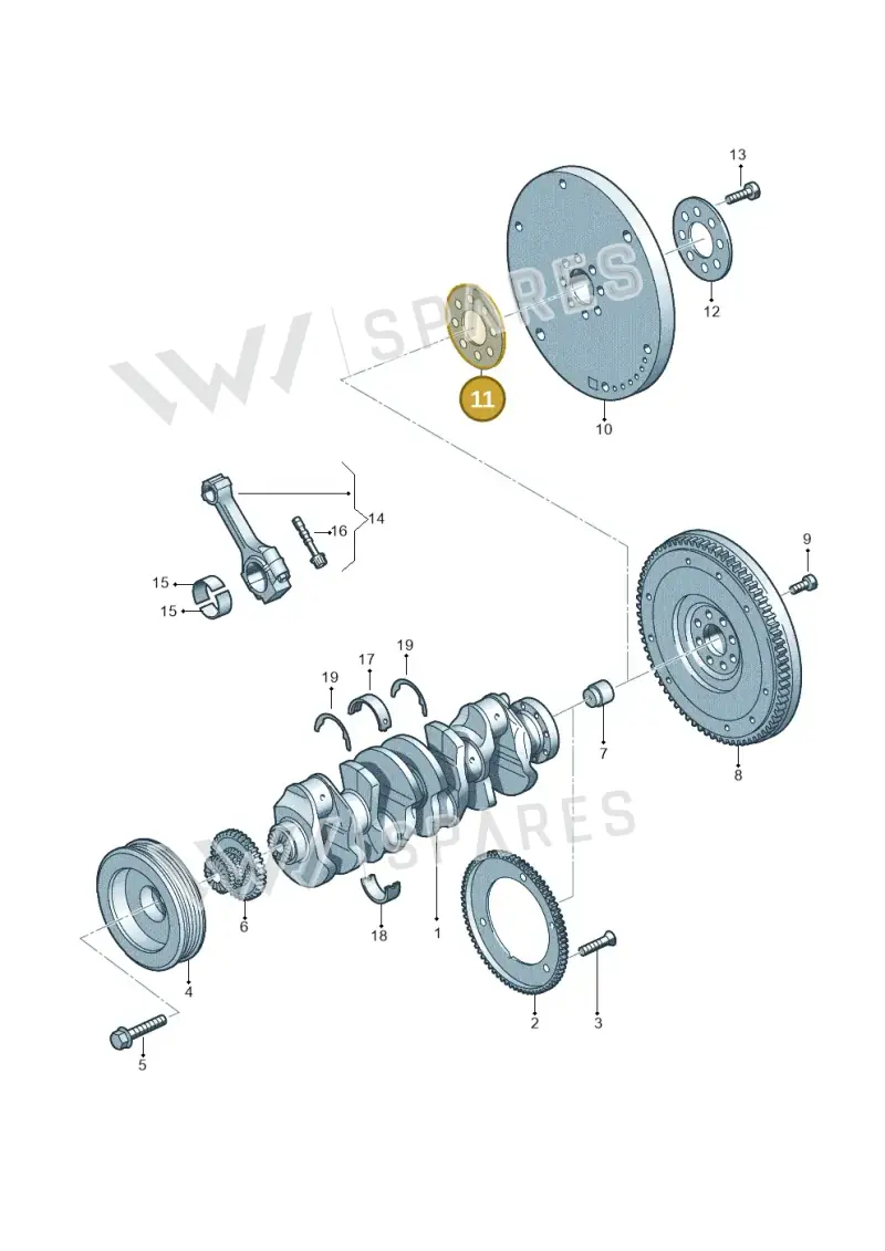 035105303A — Volkswagen Beetle (2016-2019) diagram 691105050, position 11