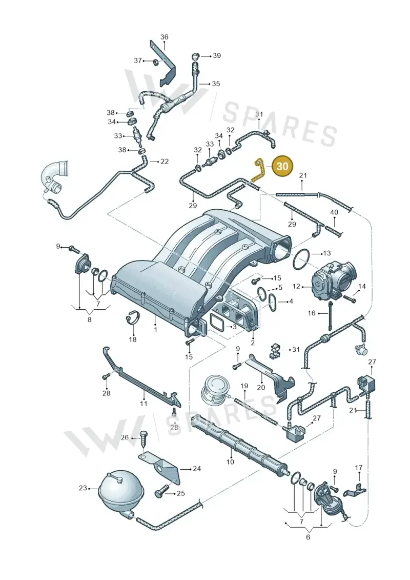 035133335 — Volkswagen Sharan (2008-2010) diagram 194133800, position 30