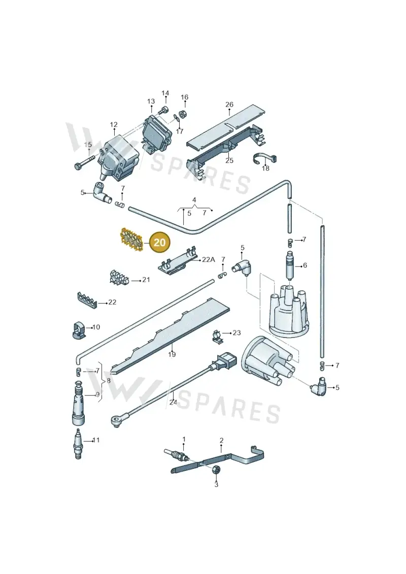 035905471 — Volkswagen GOLF CABRIO (2002-2002) diagram 121905100, position 20