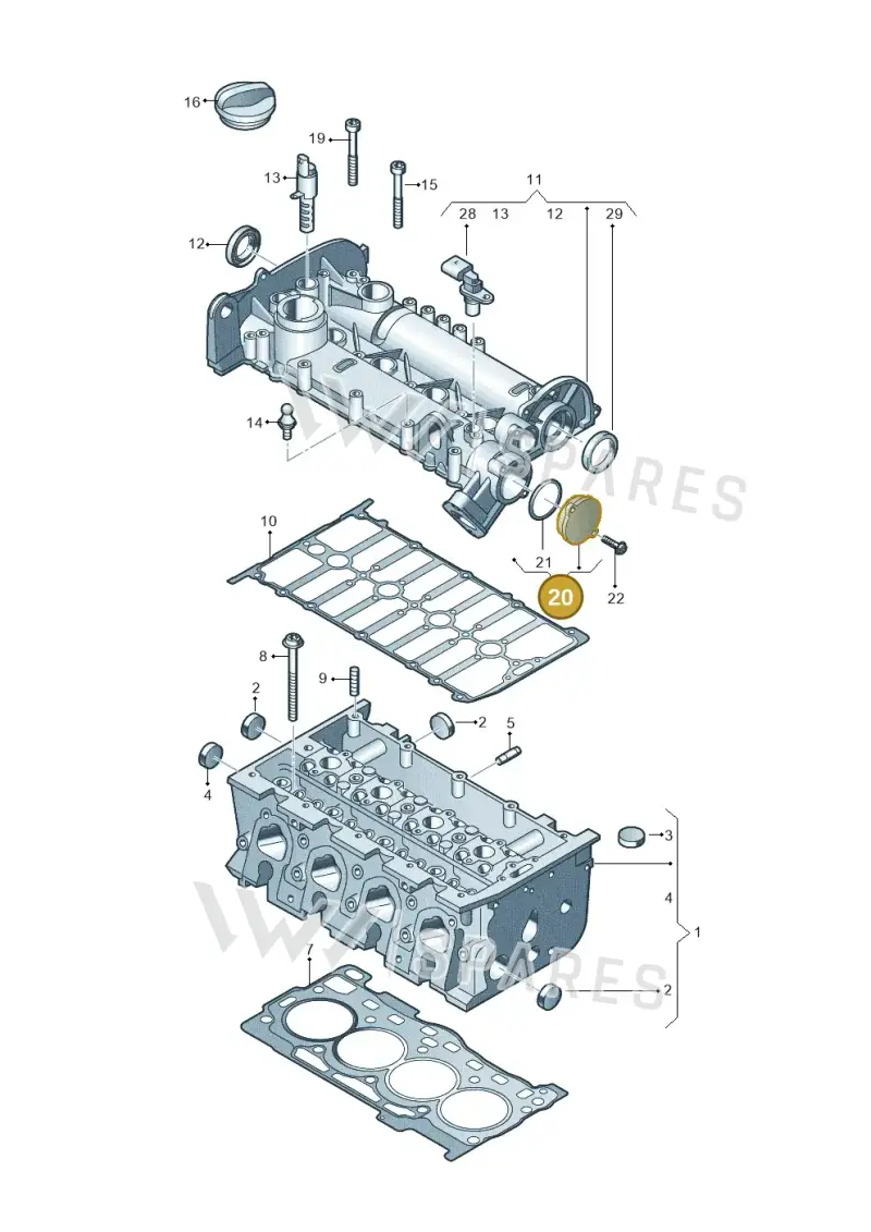 036103111G — Volkswagen Tiguan 2.0 4Motion (2017-2024) diagram 837103410, position 20