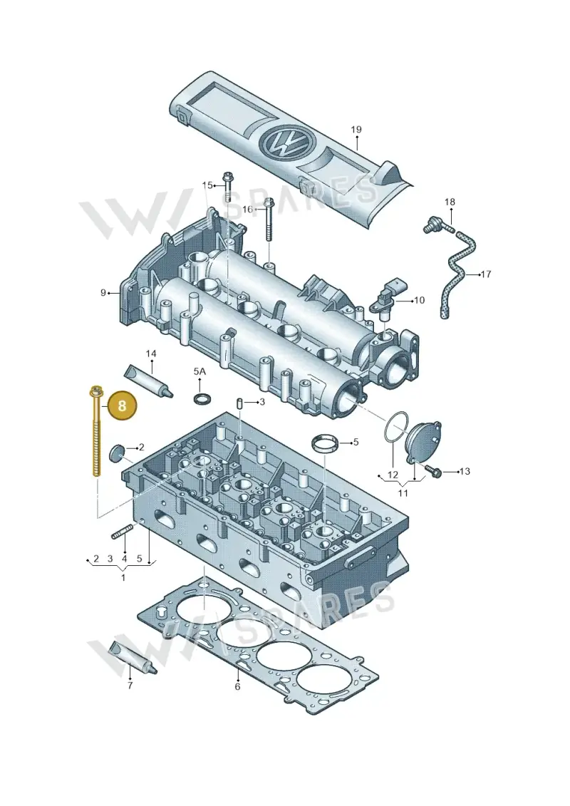036103384B — Volkswagen Polo (2010-2015) diagram 672103400, position 8