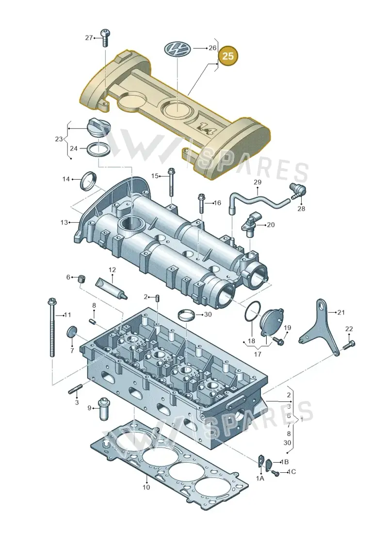 036103925CE — Volkswagen Golf estate (2009-2013) diagram 474103400, position 25