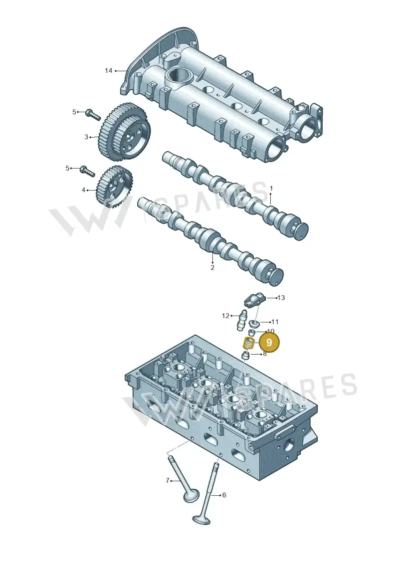 036109623N — Volkswagen Polo (2012-2014) diagram 729109030, position 9