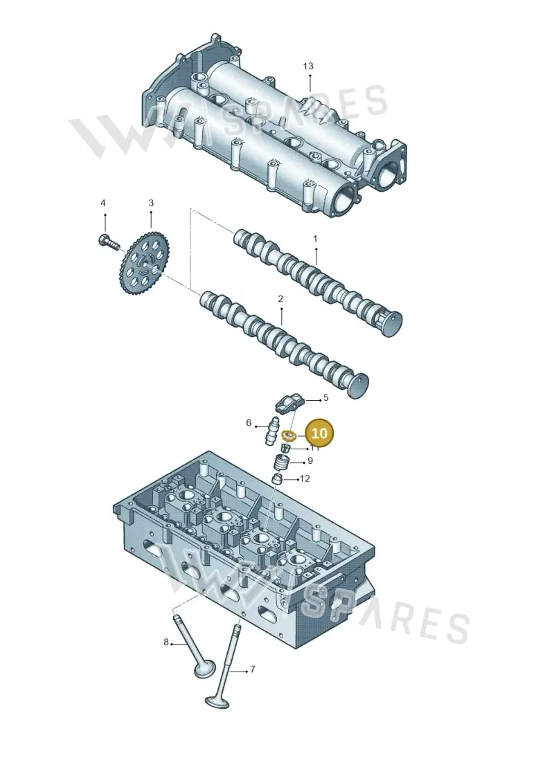 036109641B — Volkswagen Polo (2010-2015) diagram 253109150, position 10