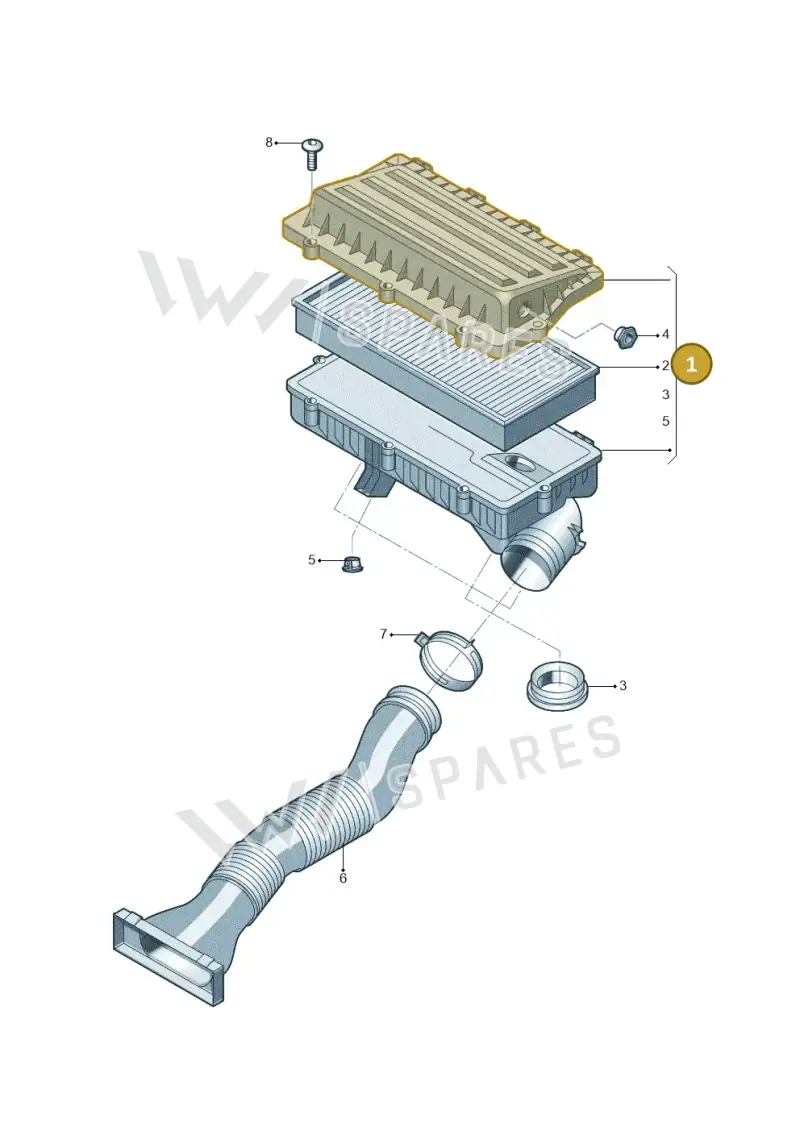 036129611CM — Volkswagen Jetta 1.6 (2014-2018) diagram 640129150, position 1