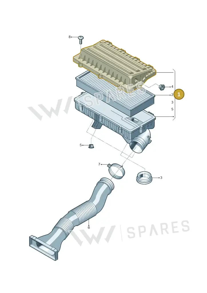 036129611CN — Volkswagen Jetta 1.6 (2014-2018) diagram 640129150, position 1