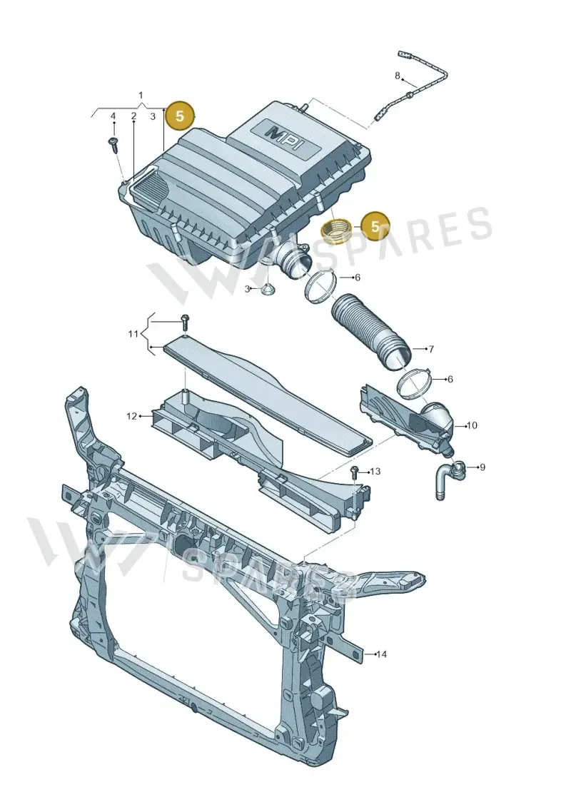 036129625AG — Volkswagen Caddy Maxi Kombi (2020-2024) diagram 781129200, position 5