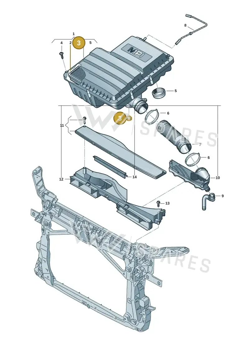 036129689F — Volkswagen Golf 2.0 BlueMotion (2019-2024) diagram 5h0129060, position 3