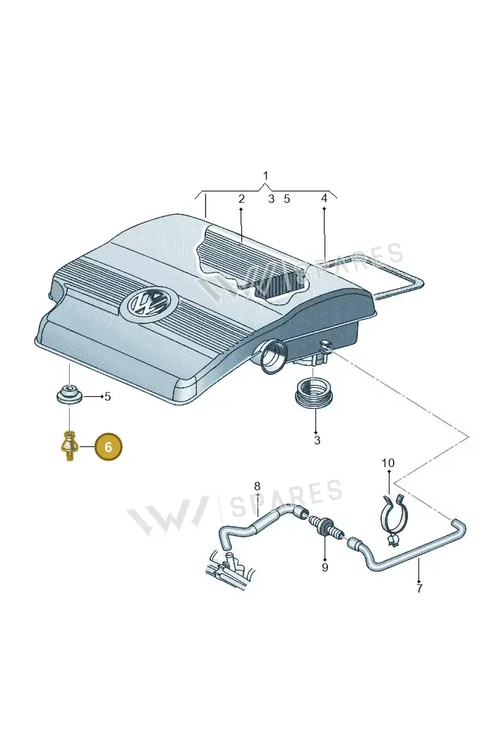 036129846B — Volkswagen FOX                  M.05> (2005-) diagram 370129100, position 6