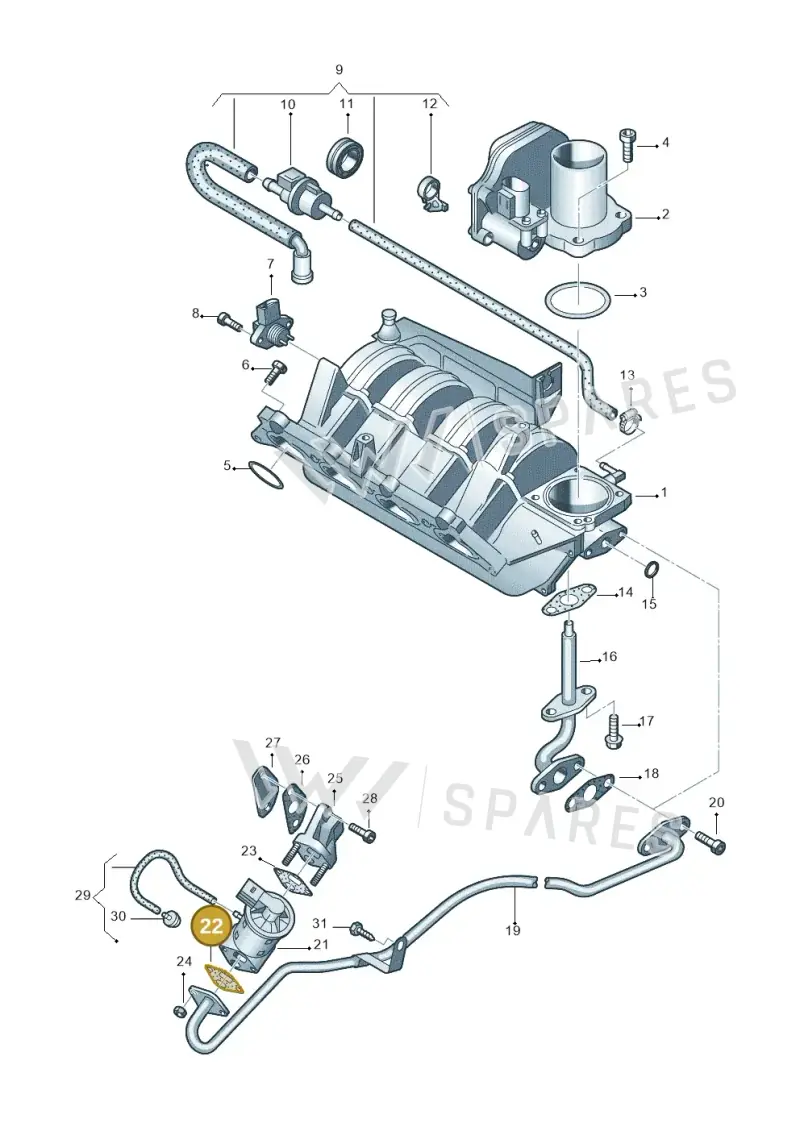 036131547F — Volkswagen POLO (2005-) diagram 253133350, position 22