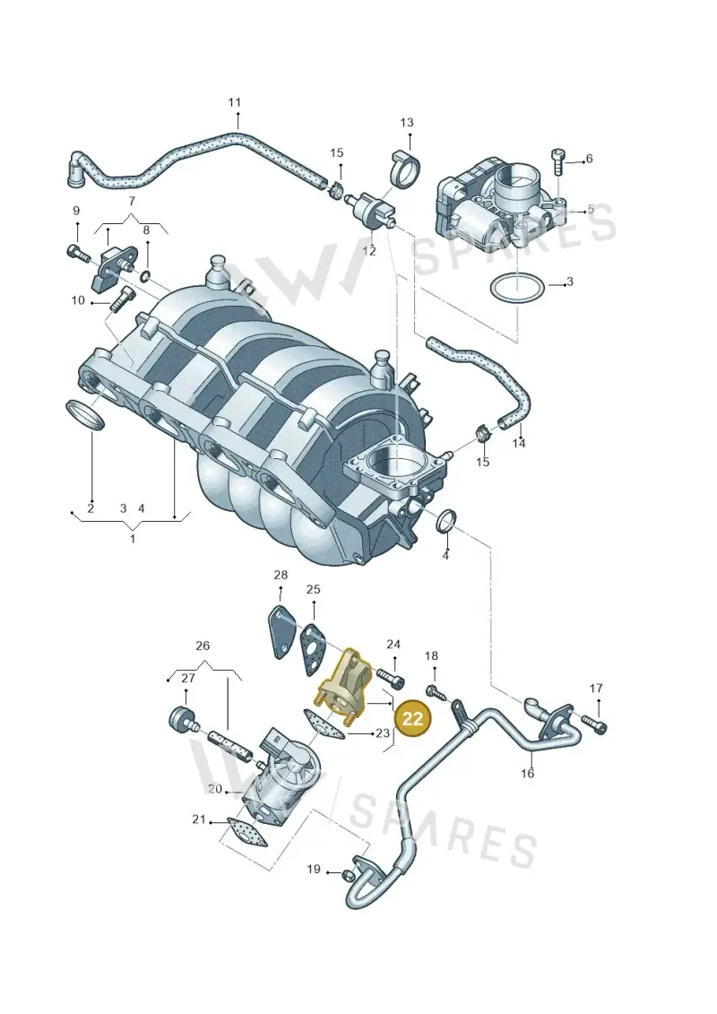 036131818E — Volkswagen GOLF PLUS              05> (2005-) diagram 443133100, position 22
