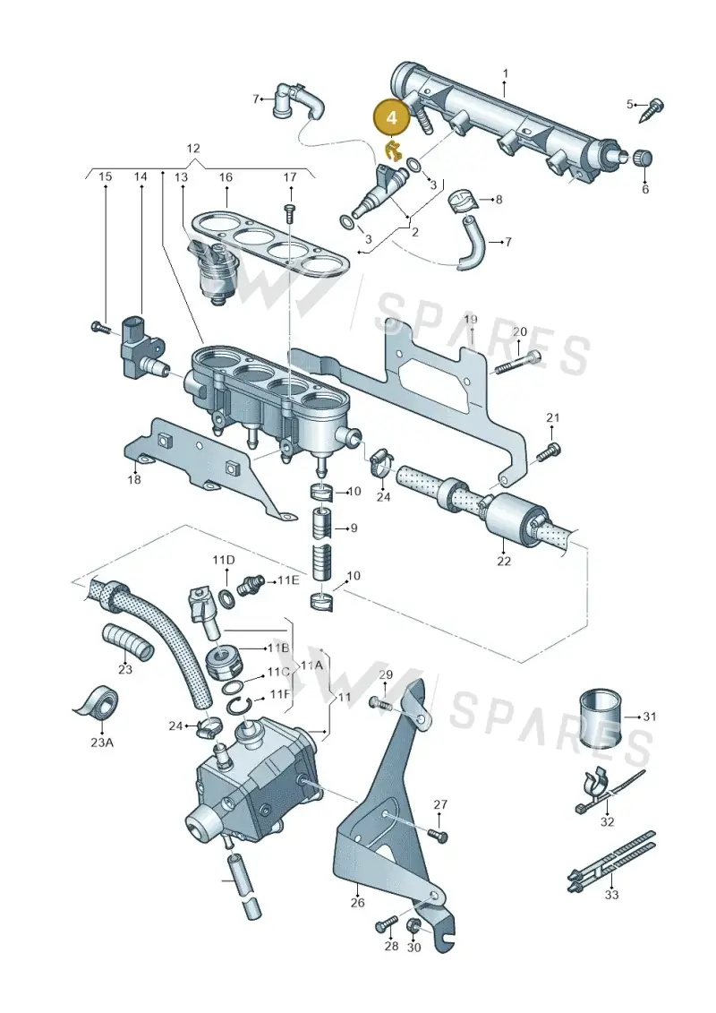 036133047 — Volkswagen Polo (2009-2012) diagram 672133400, position 4
