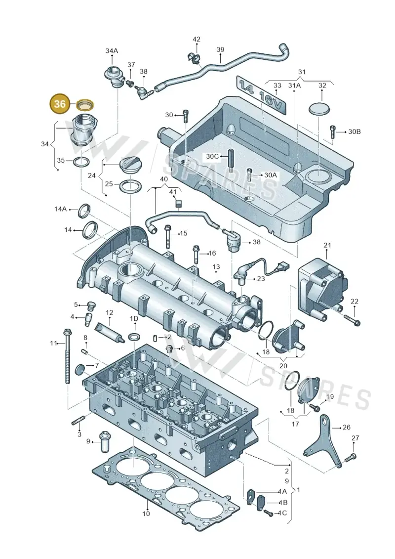 036133287 — Volkswagen Jetta/Wagon (2002-2006) diagram 266103350, position 36