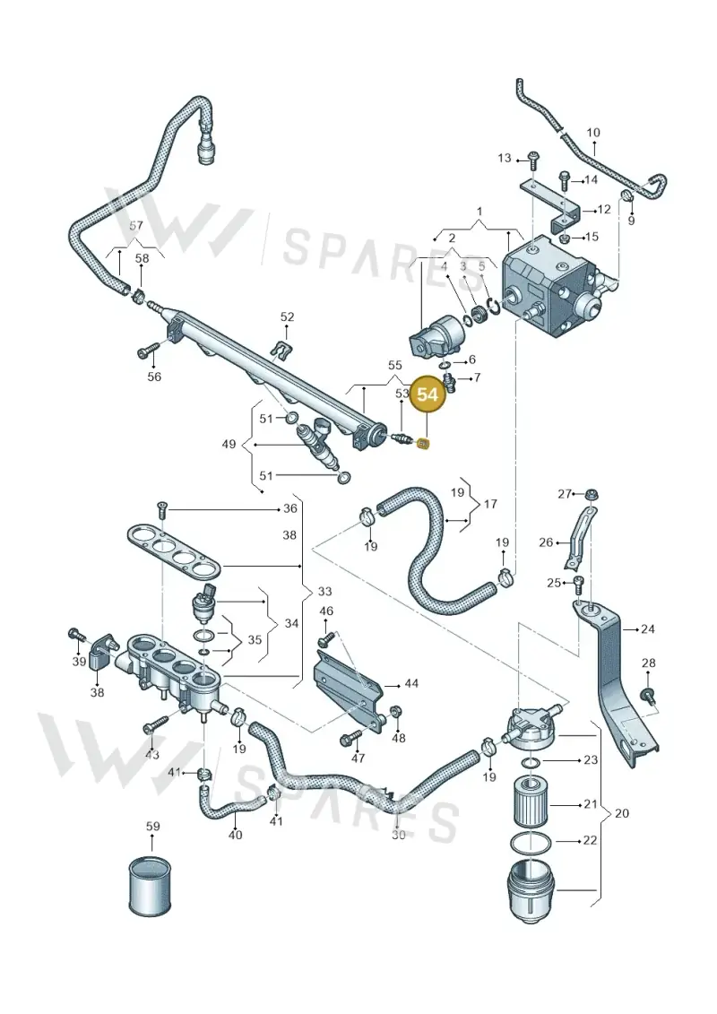 036133335 — Volkswagen Caddy Maxi Kombi (2010-2015) diagram 690133470, position 54