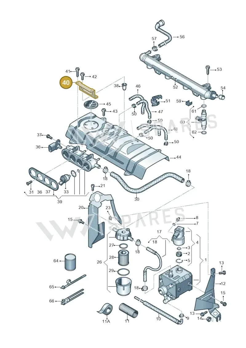 036133336C — Volkswagen Polo (2012-2014) diagram 672133420, position 40
