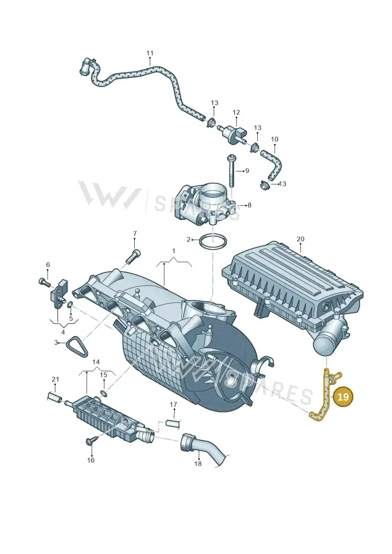 036133751 — Volkswagen Jetta 1.6 (2014-2018) diagram 461133050, position 19