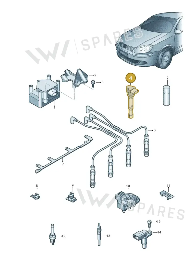 036905715F — Volkswagen Golf Plus 1.6 (2009-2011) diagram 729905000, position 4