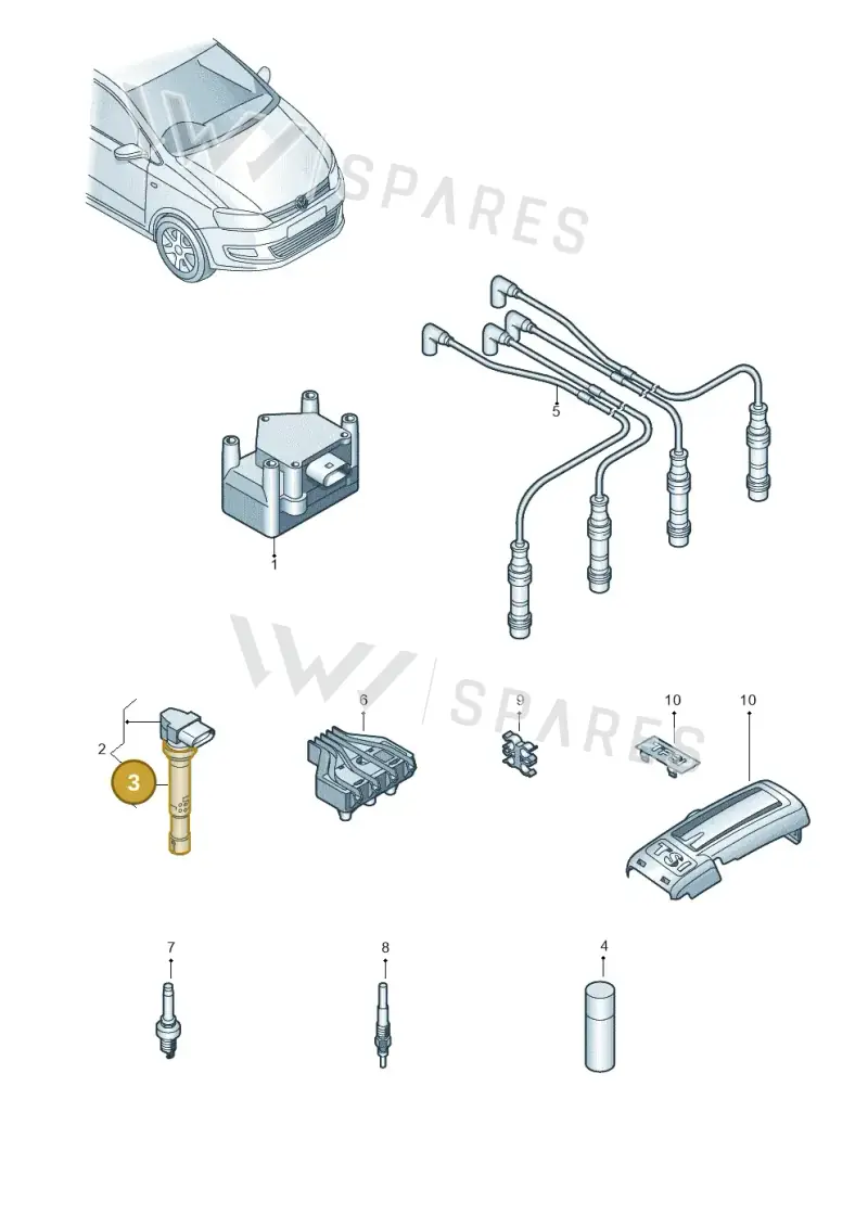 036905715H — Volkswagen Polo 1.6 (2013-2022) diagram 747905000, position 3