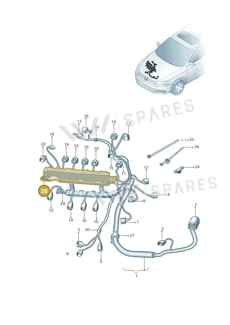 036971047B — Volkswagen Jetta 1.6 (2014-2018) diagram 789971110, position 28