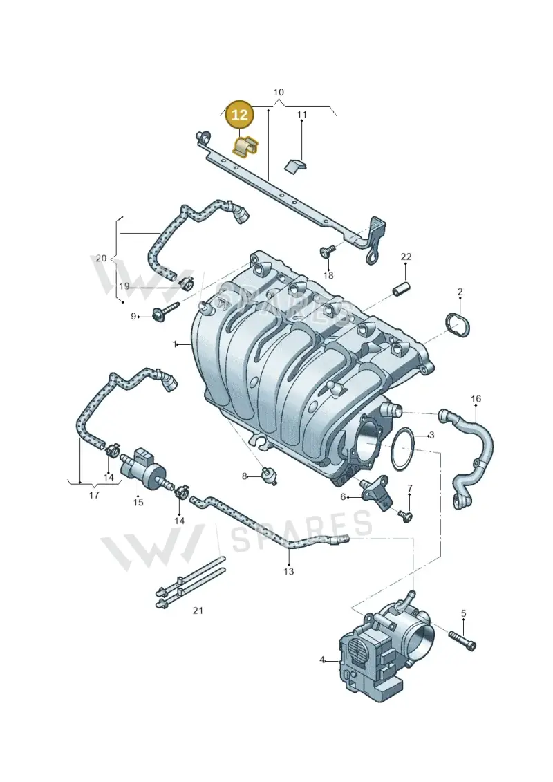 036971842A — Volkswagen Jetta (2014-2017) diagram 789133036, position 12